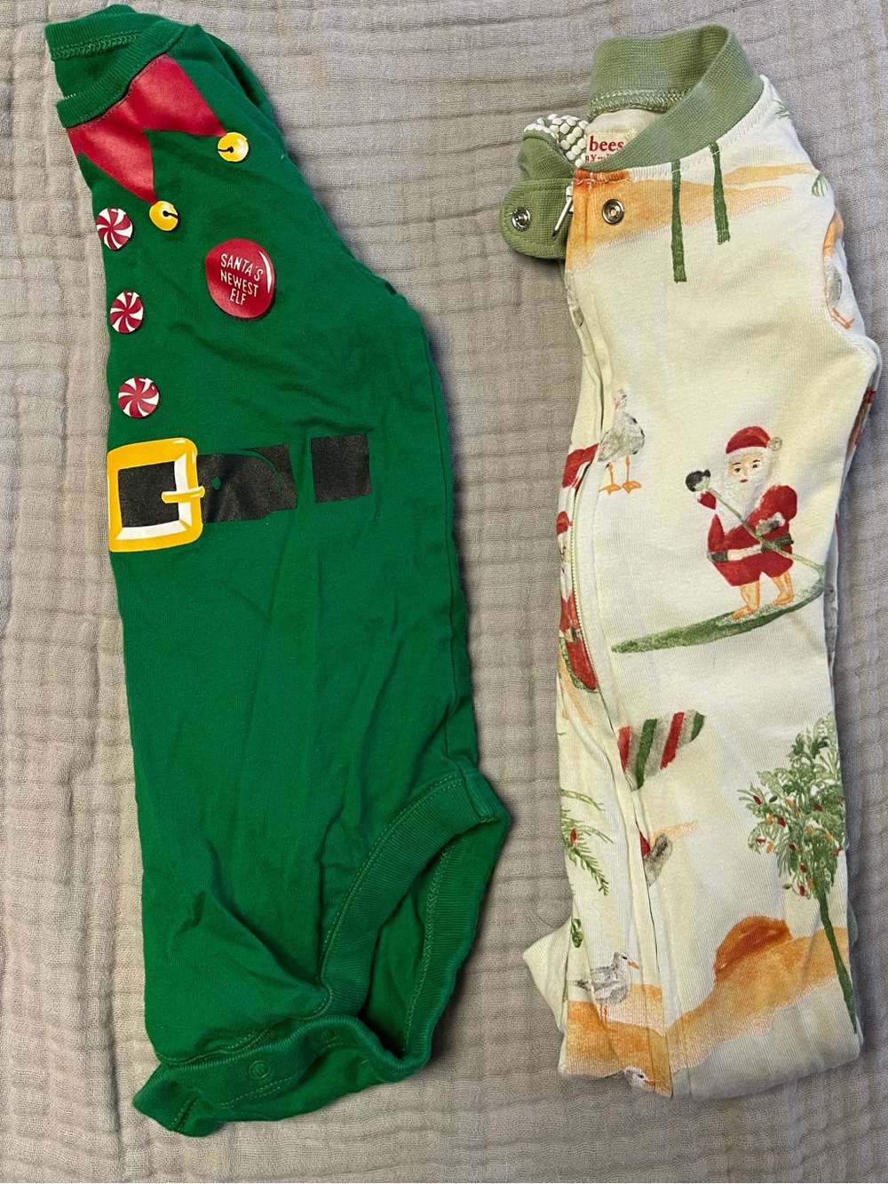 Santa PJ’s and Elf Onesie 18 M